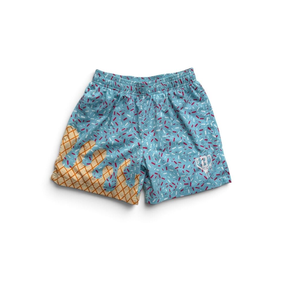 Baseball Lifestyle 101 Ice Cream Cotton Candy Youth Shorts Size L